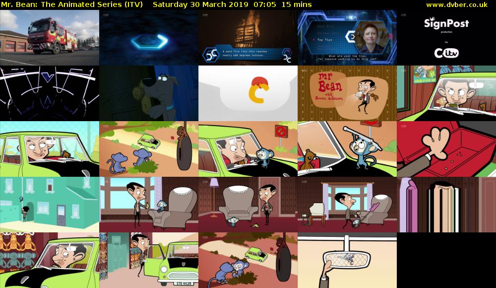Mr. Bean: The Animated Series (ITV) Saturday 30 March 2019 07:05 - 07:20
