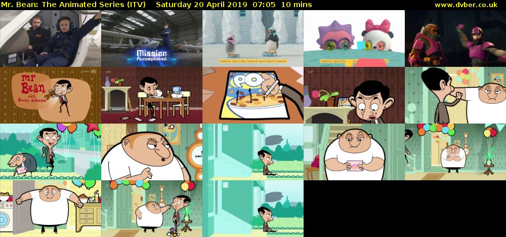 Mr. Bean: The Animated Series (ITV) Saturday 20 April 2019 07:05 - 07:15