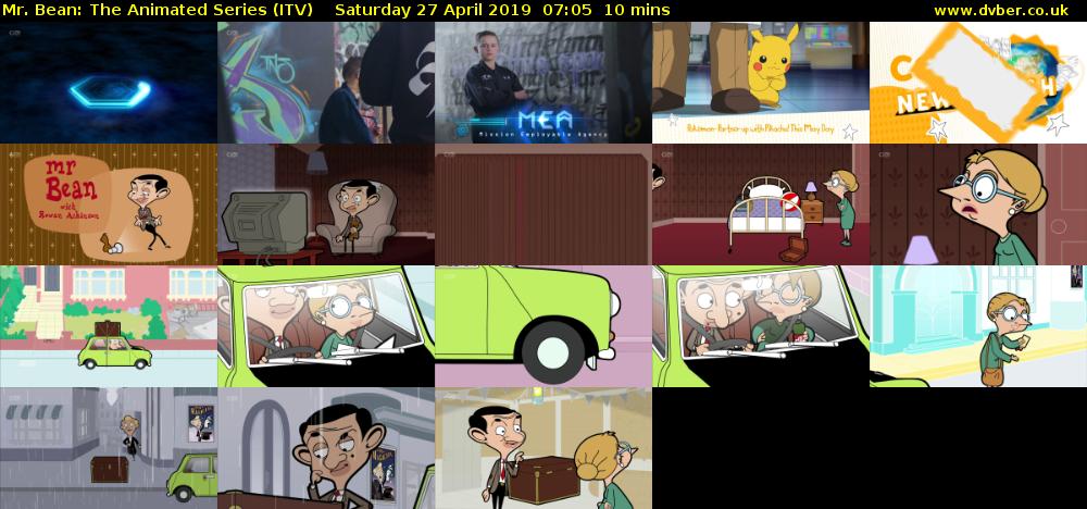 Mr. Bean: The Animated Series (ITV) Saturday 27 April 2019 07:05 - 07:15