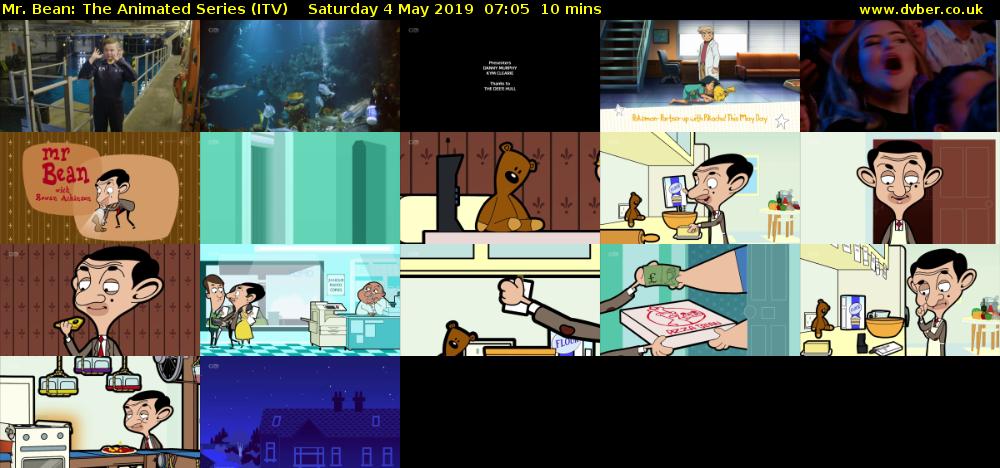 Mr. Bean: The Animated Series (ITV) Saturday 4 May 2019 07:05 - 07:15