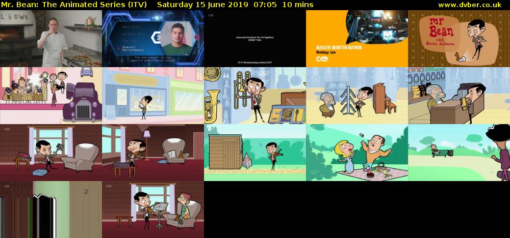 Mr. Bean: The Animated Series (ITV) Saturday 15 June 2019 07:05 - 07:15