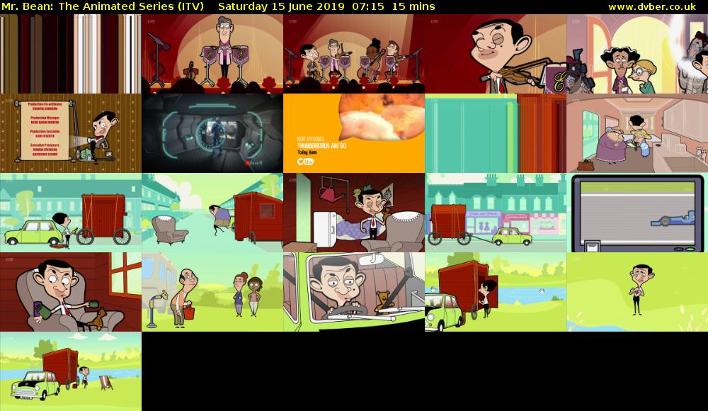 Mr. Bean: The Animated Series (ITV) Saturday 15 June 2019 07:15 - 07:30