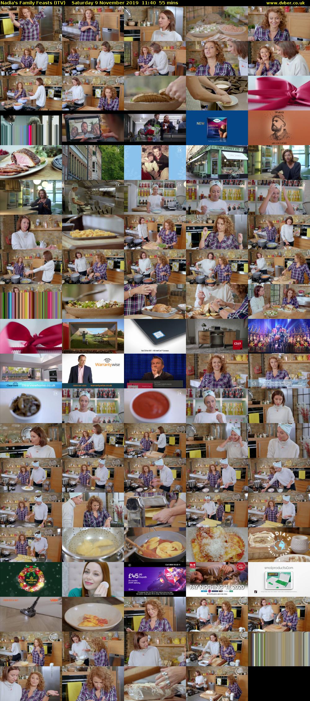 Nadia's Family Feasts (ITV) Saturday 9 November 2019 11:40 - 12:35