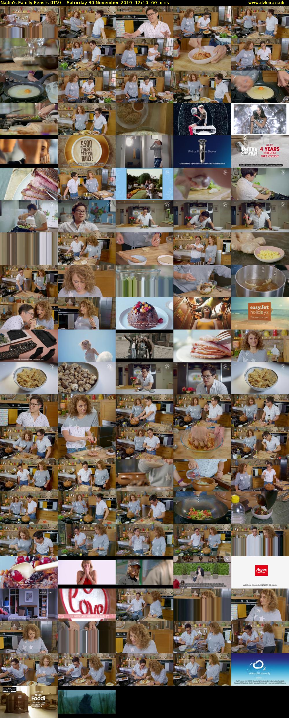 Nadia's Family Feasts (ITV) Saturday 30 November 2019 12:10 - 13:10