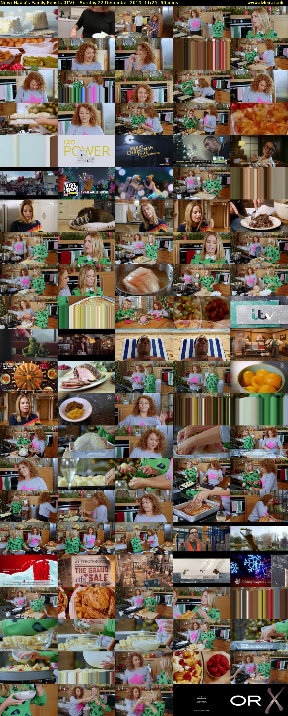Nadia's Family Feasts (ITV) Sunday 22 December 2019 11:25 - 12:25