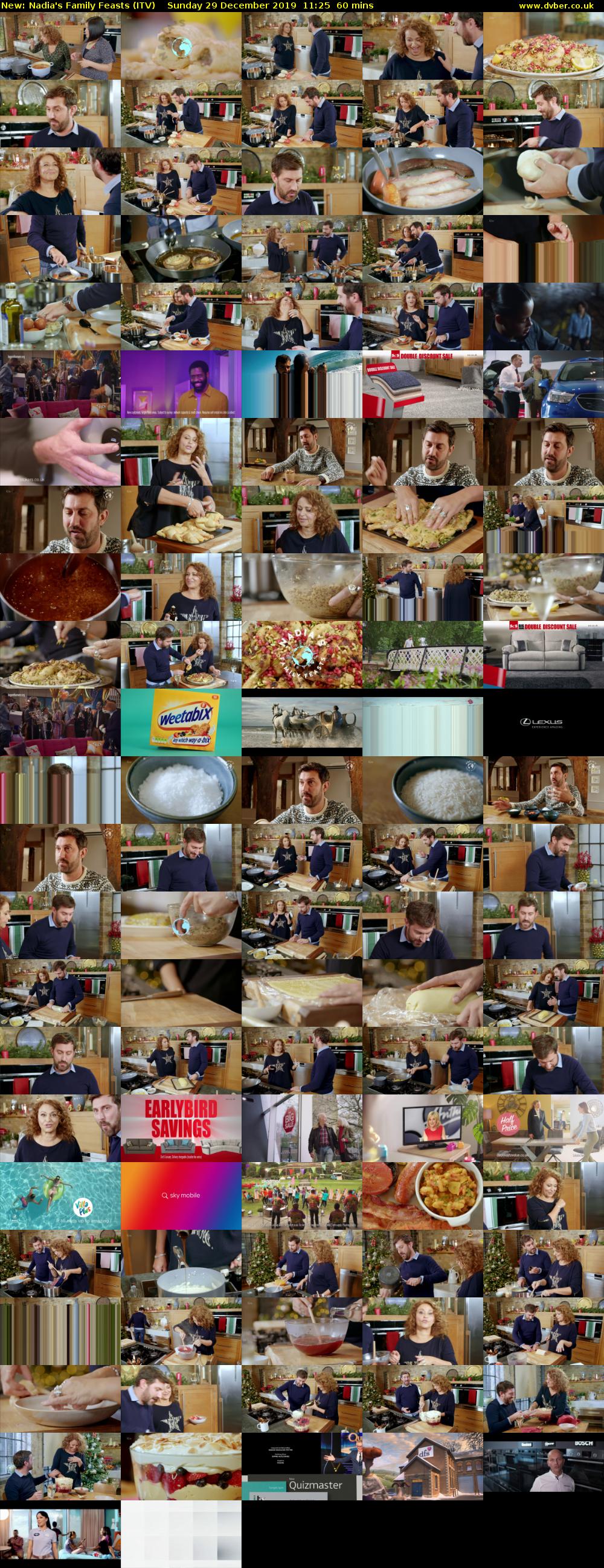 Nadia's Family Feasts (ITV) Sunday 29 December 2019 11:25 - 12:25