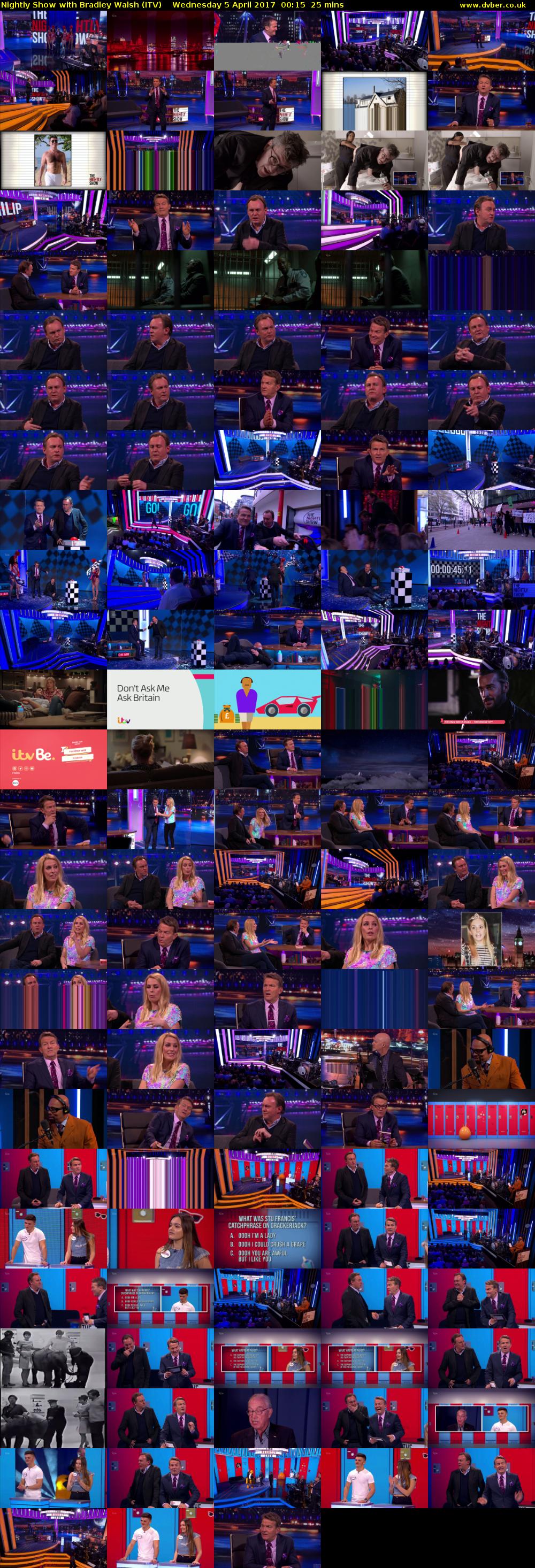 Nightly Show with Bradley Walsh (ITV) Wednesday 5 April 2017 00:15 - 00:40