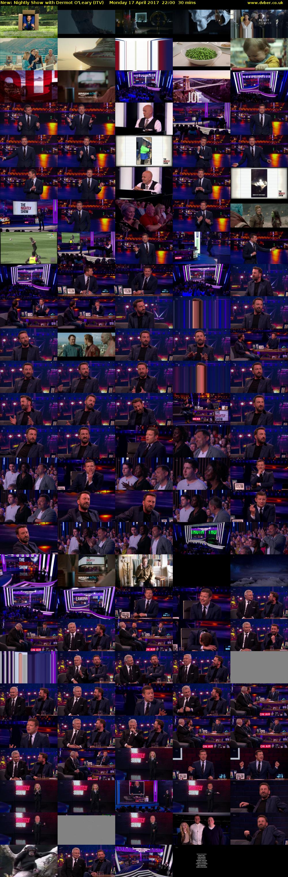 Nightly Show with Dermot O'Leary (ITV) Monday 17 April 2017 22:00 - 22:30