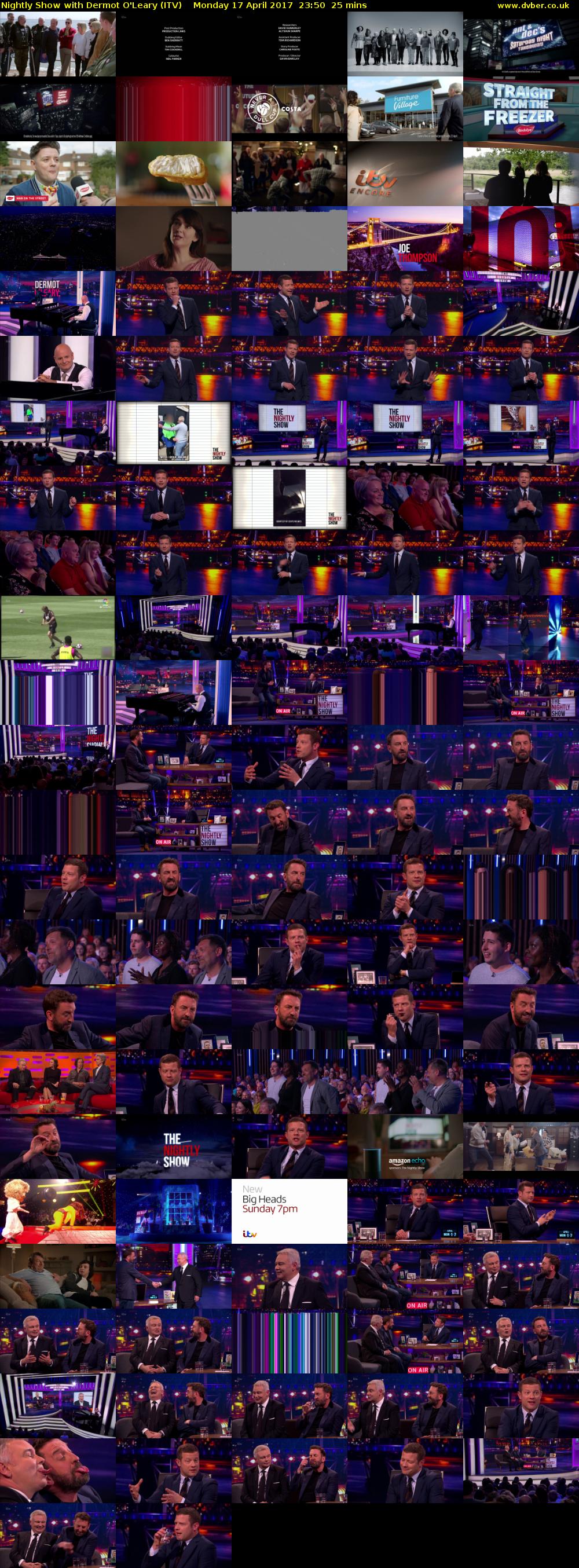 Nightly Show with Dermot O'Leary (ITV) Monday 17 April 2017 23:50 - 00:15