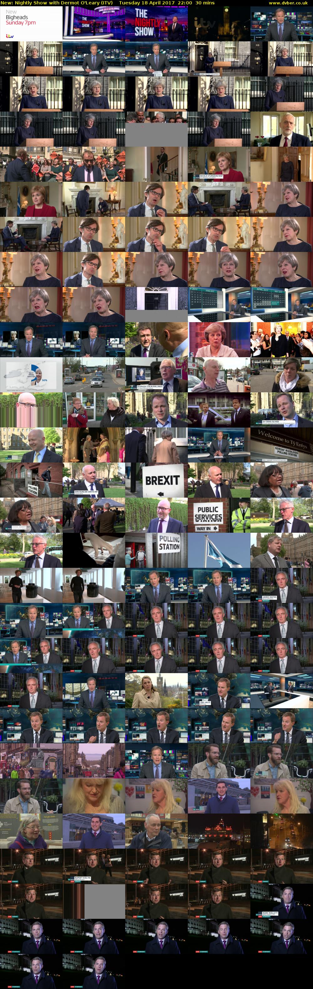Nightly Show with Dermot O'Leary (ITV) Tuesday 18 April 2017 22:00 - 22:30