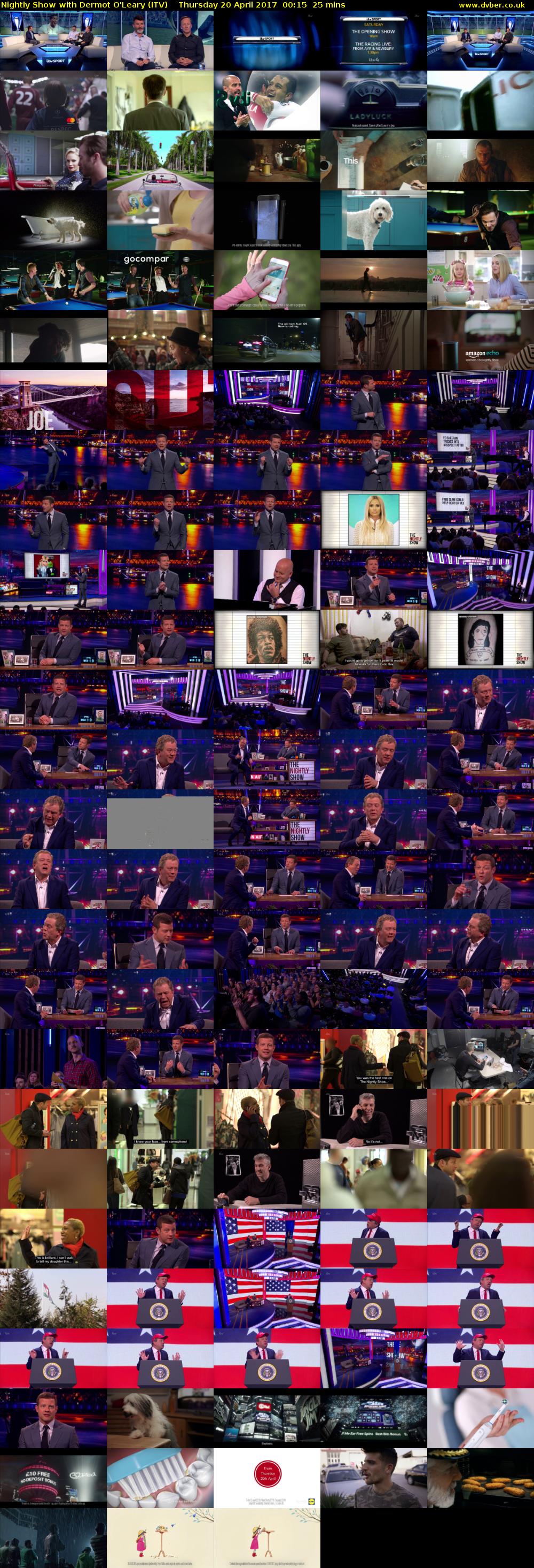 Nightly Show with Dermot O'Leary (ITV) Thursday 20 April 2017 00:15 - 00:40