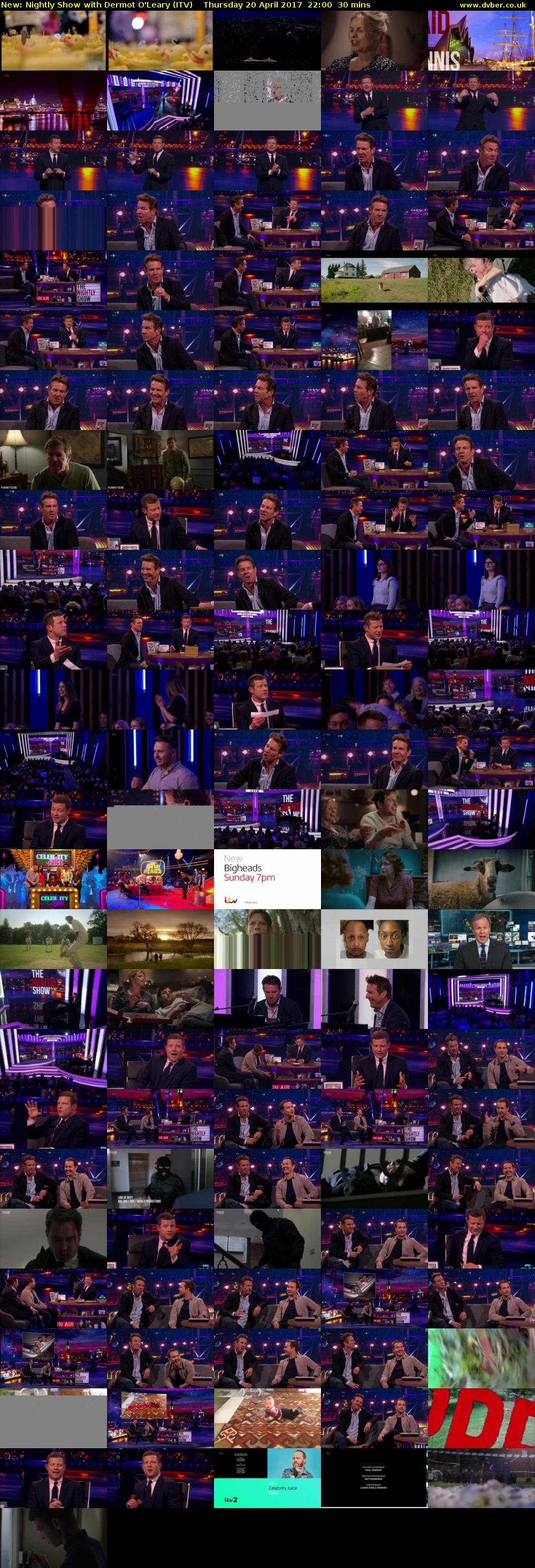 Nightly Show with Dermot O'Leary (ITV) Thursday 20 April 2017 22:00 - 22:30