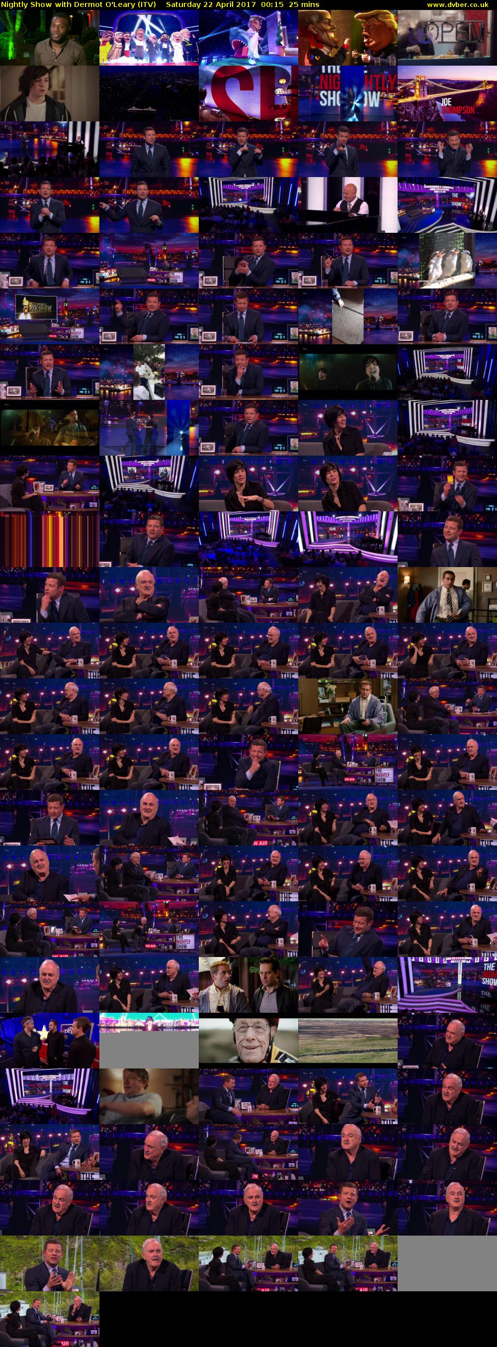 Nightly Show with Dermot O'Leary (ITV) Saturday 22 April 2017 00:15 - 00:40