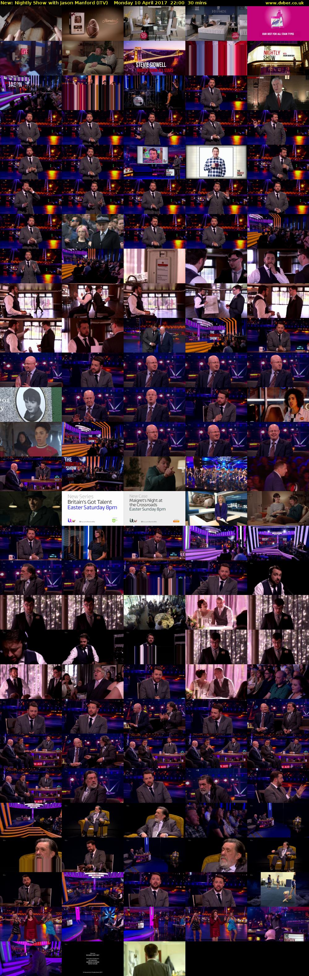 Nightly Show with Jason Manford (ITV) Monday 10 April 2017 22:00 - 22:30