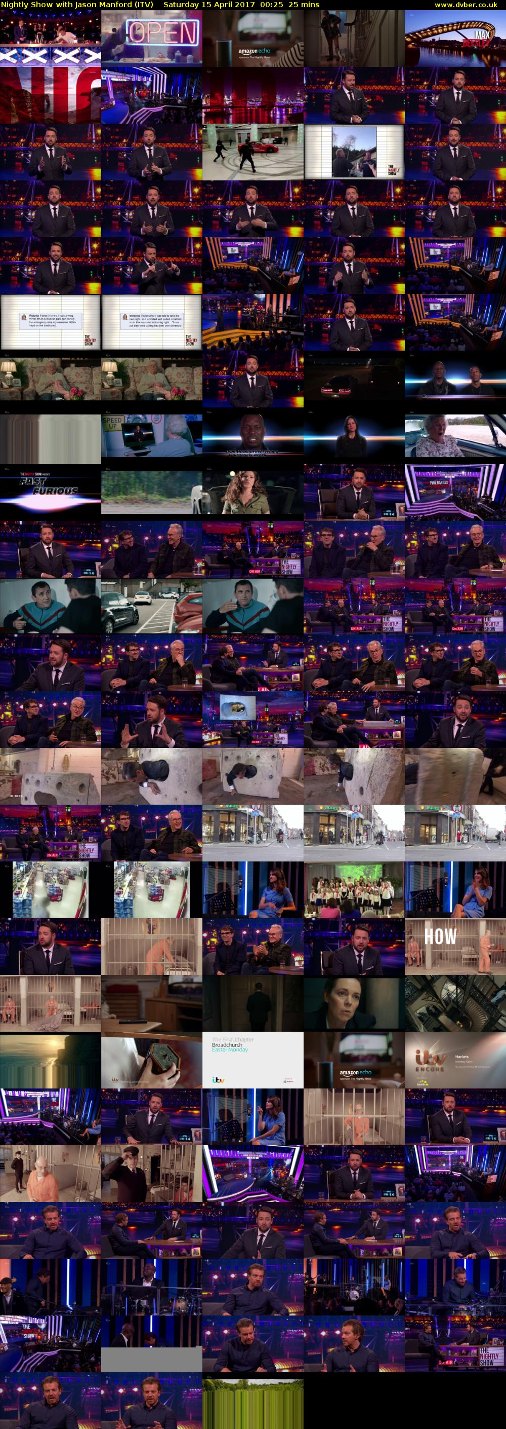 Nightly Show with Jason Manford (ITV) Saturday 15 April 2017 00:25 - 00:50