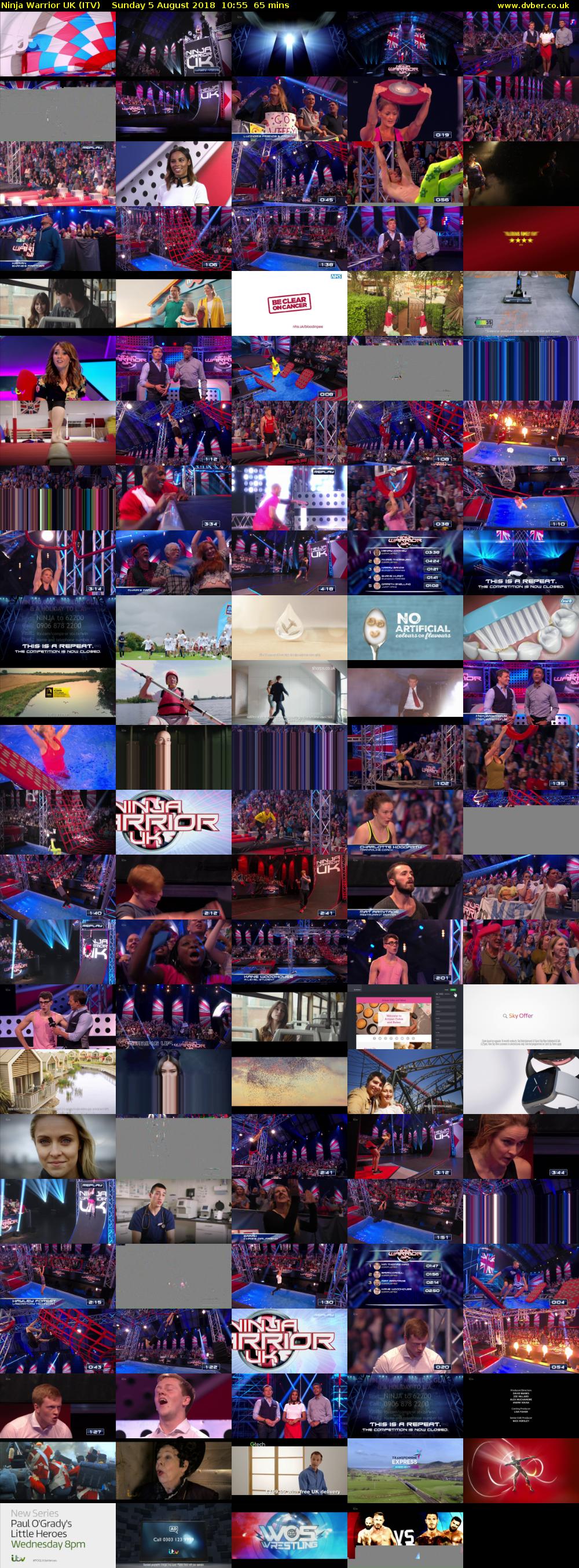Ninja Warrior UK (ITV) Sunday 5 August 2018 10:55 - 12:00