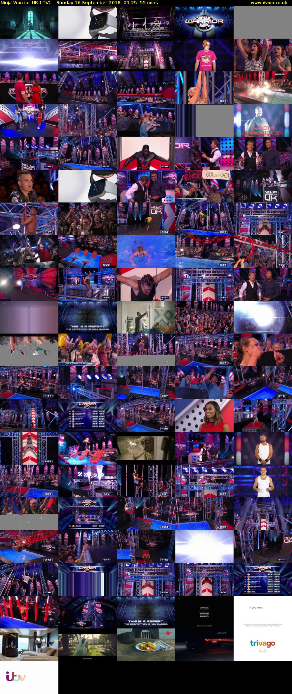 Ninja Warrior UK (ITV) Sunday 16 September 2018 09:25 - 10:20