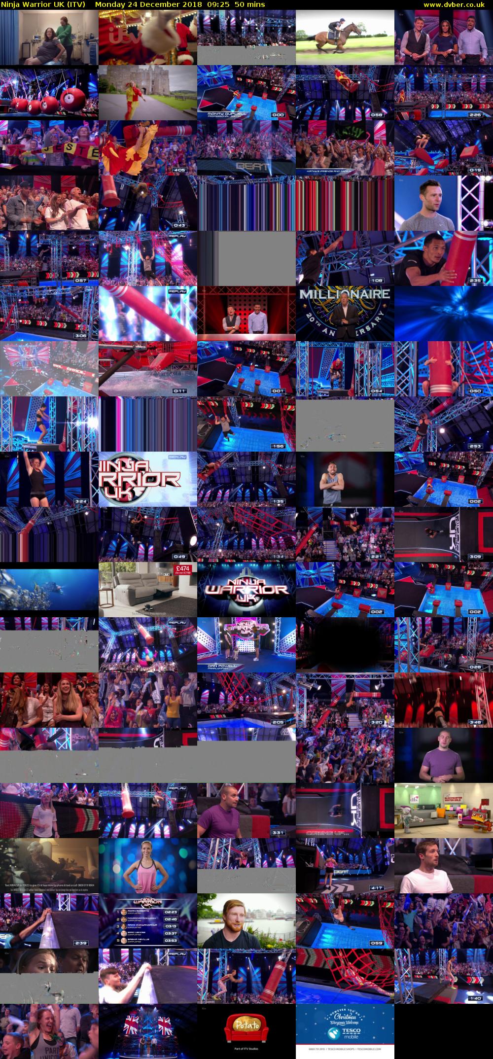 Ninja Warrior UK (ITV) Monday 24 December 2018 09:25 - 10:15