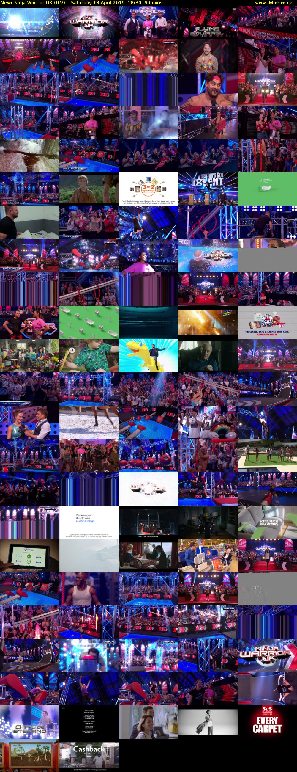 Ninja Warrior UK (ITV) Saturday 13 April 2019 18:30 - 19:30