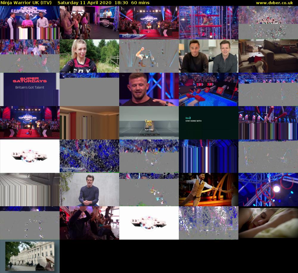 Ninja Warrior UK (ITV) Saturday 11 April 2020 18:30 - 19:30
