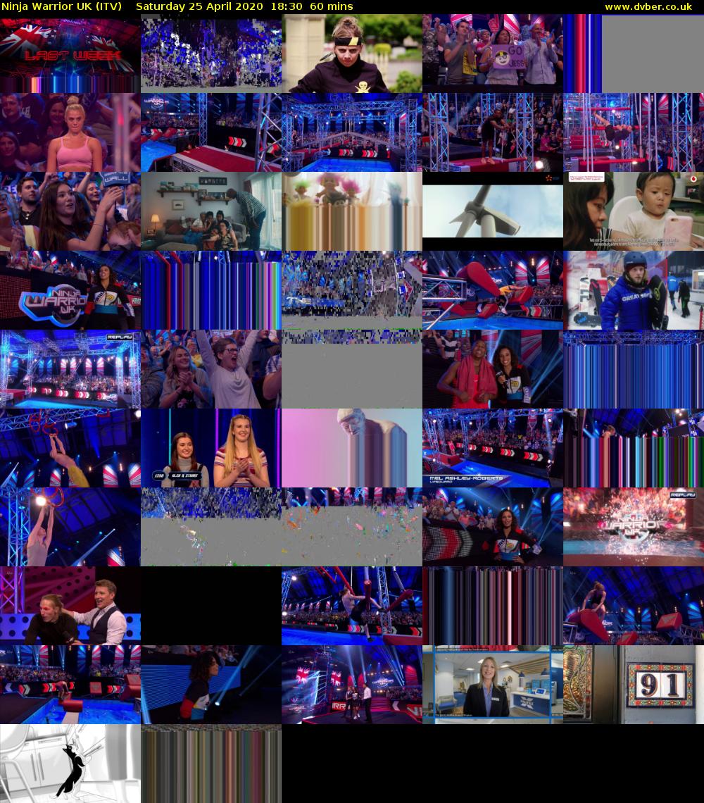 Ninja Warrior UK (ITV) Saturday 25 April 2020 18:30 - 19:30