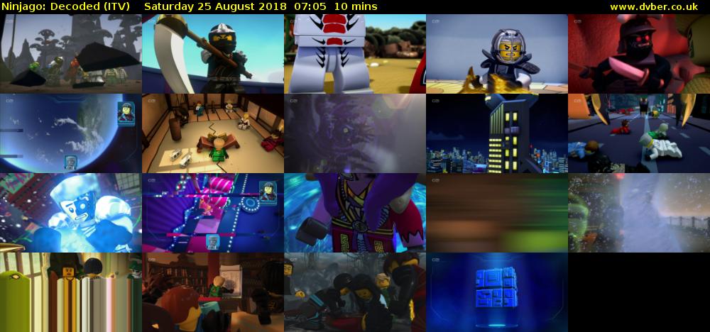 Ninjago: Decoded (ITV) Saturday 25 August 2018 07:05 - 07:15