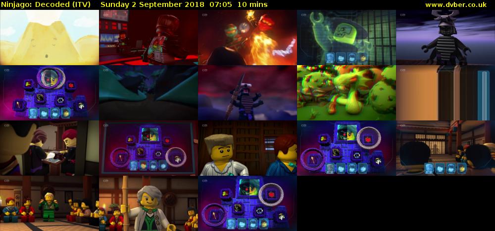Ninjago: Decoded (ITV) Sunday 2 September 2018 07:05 - 07:15