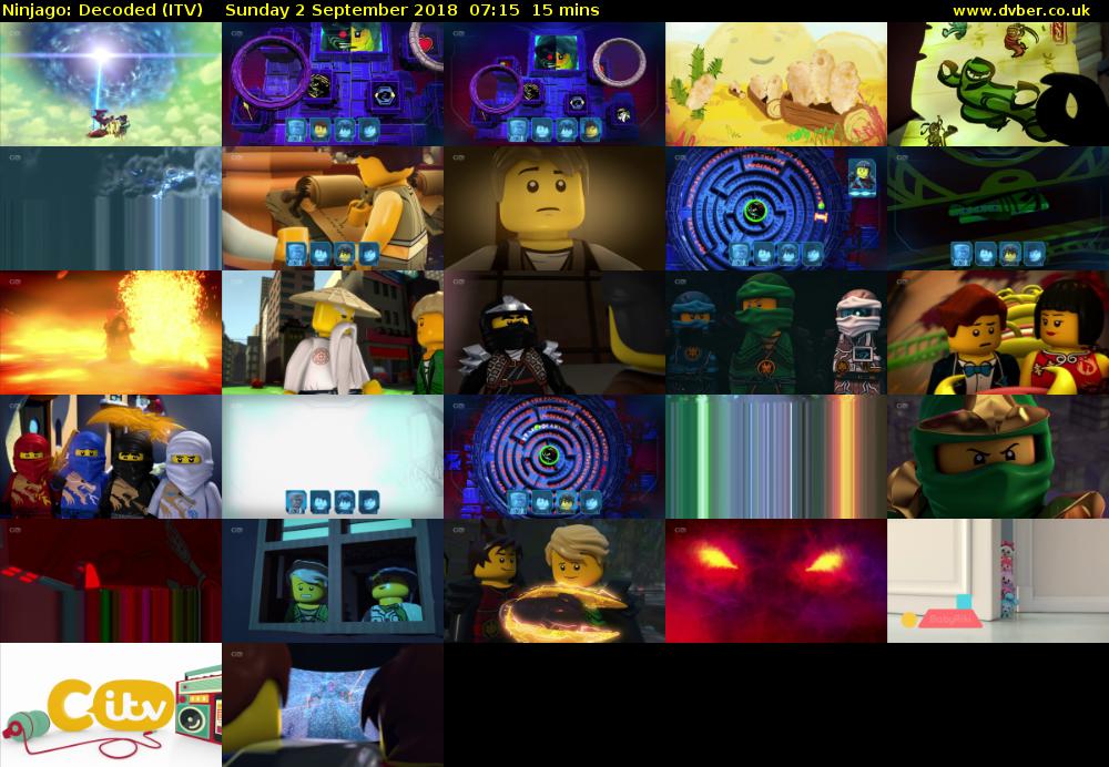 Ninjago: Decoded (ITV) Sunday 2 September 2018 07:15 - 07:30