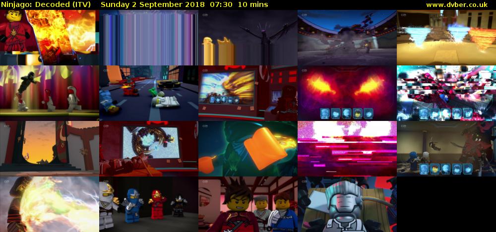 Ninjago: Decoded (ITV) Sunday 2 September 2018 07:30 - 07:40