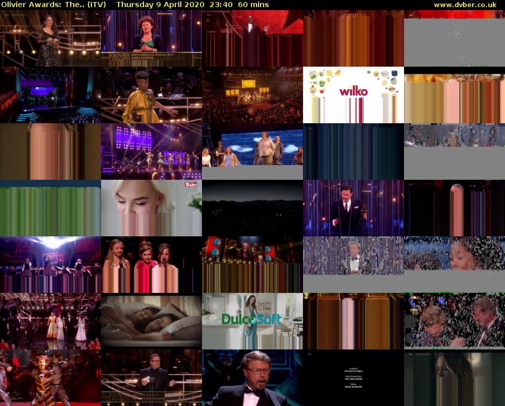 Olivier Awards: The.. (ITV) Thursday 9 April 2020 23:40 - 00:40