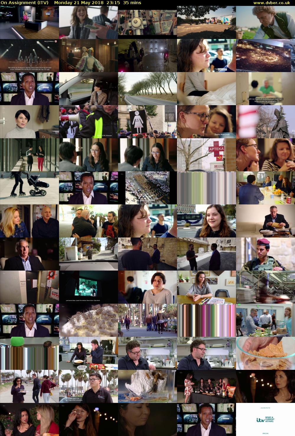 On Assignment (ITV) Monday 21 May 2018 23:15 - 23:50