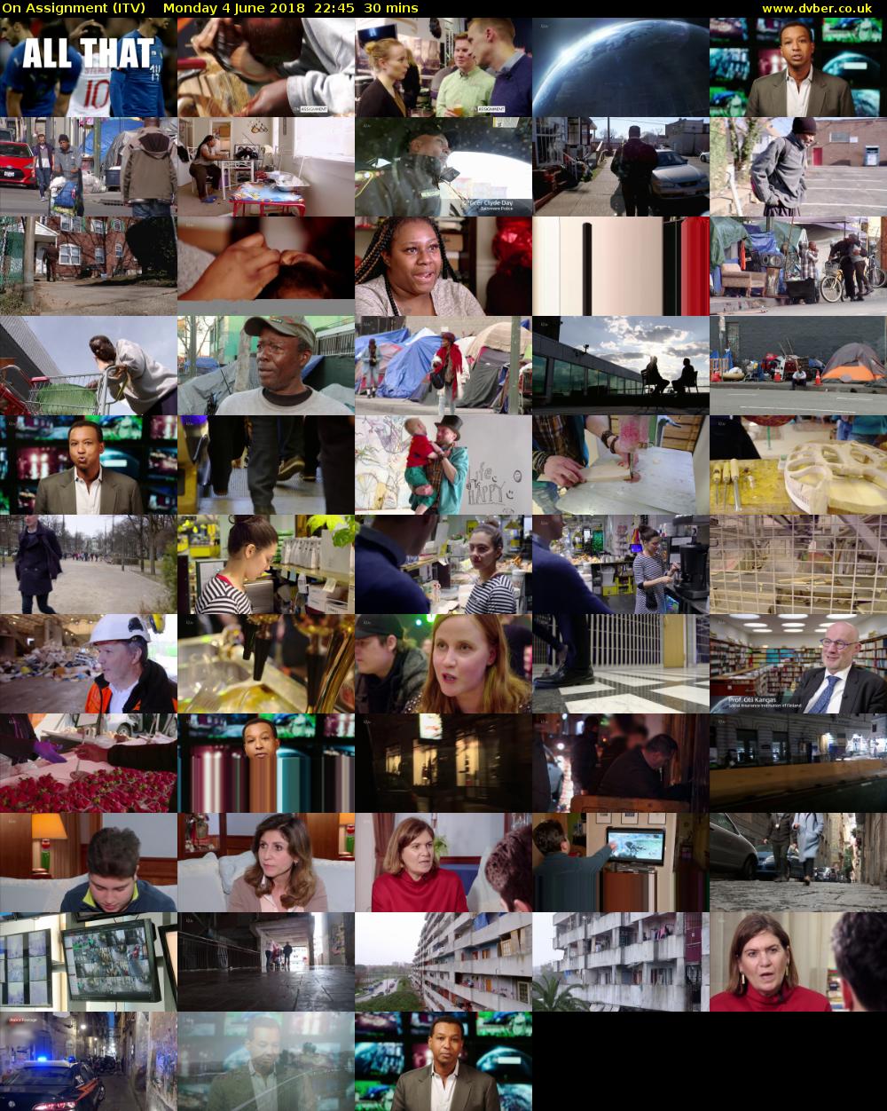 On Assignment (ITV) Monday 4 June 2018 22:45 - 23:15