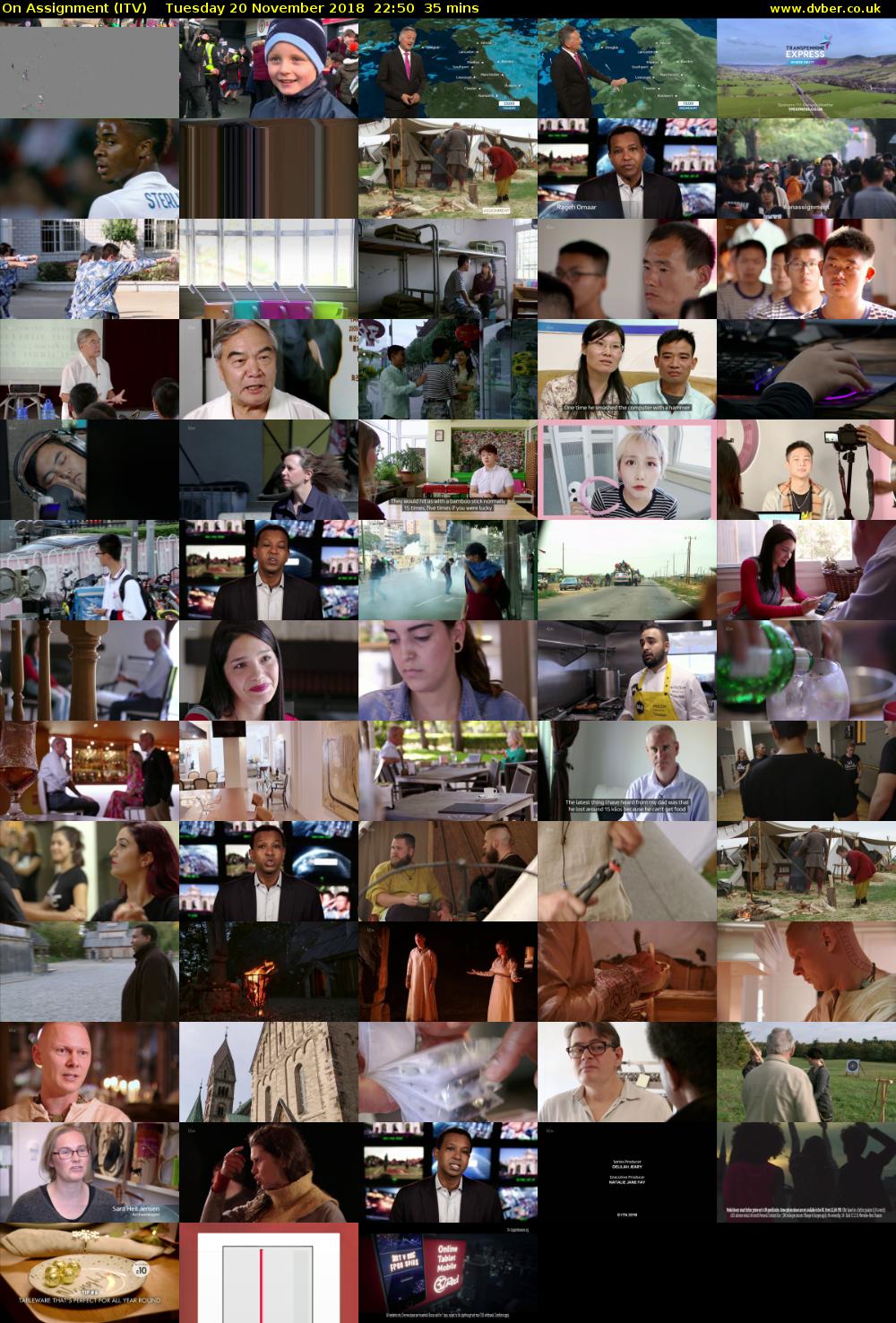 On Assignment (ITV) Tuesday 20 November 2018 22:50 - 23:25