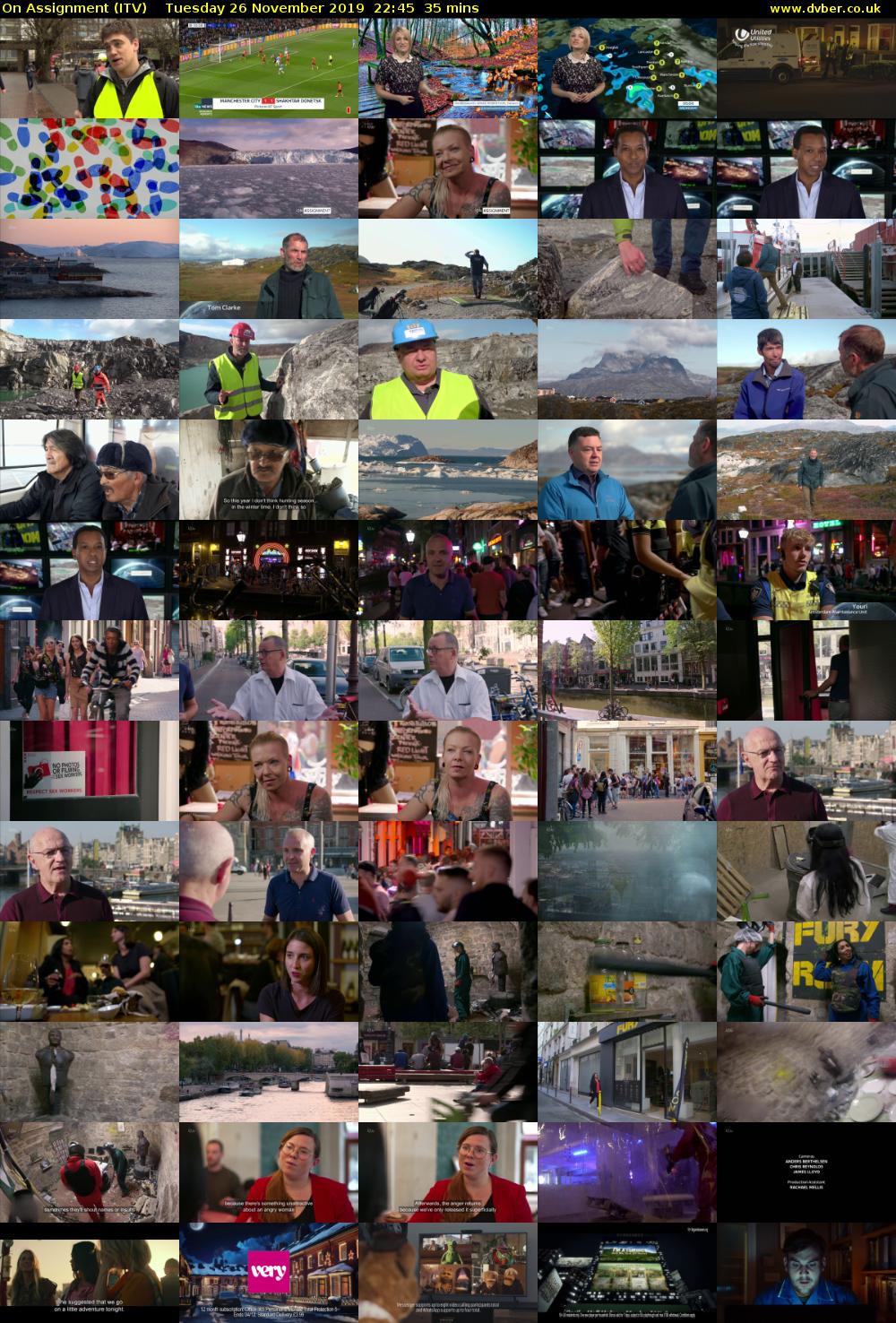 On Assignment (ITV) Tuesday 26 November 2019 22:45 - 23:20