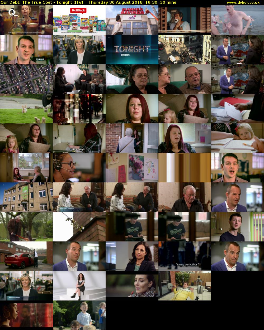 Our Debt: The True Cost - Tonight (ITV) Thursday 30 August 2018 19:30 - 20:00