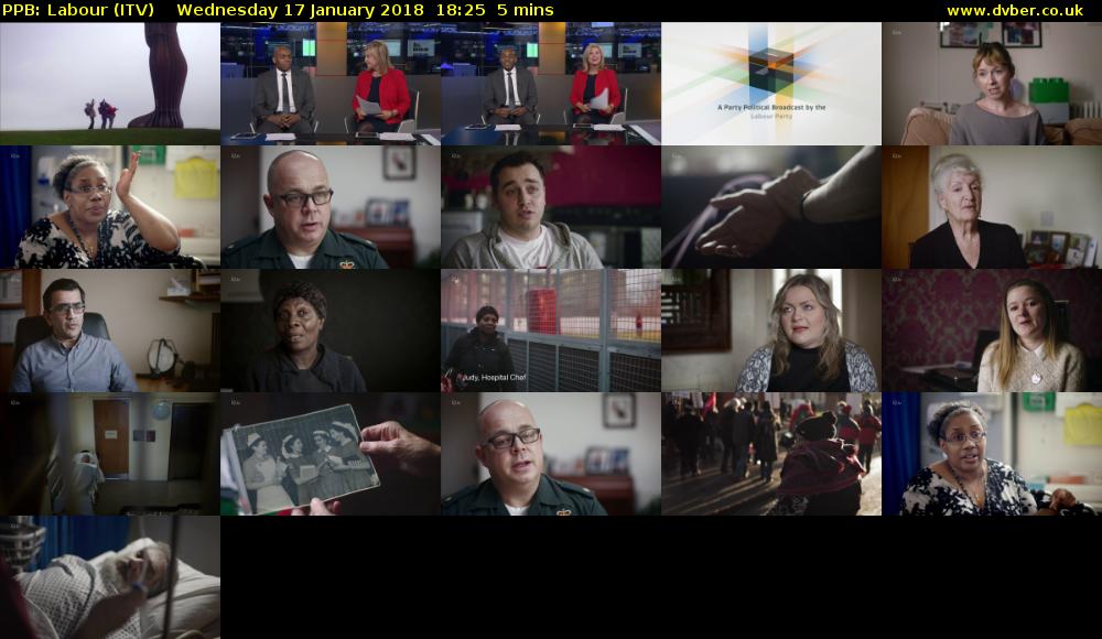 PPB: Labour (ITV) Wednesday 17 January 2018 18:25 - 18:30