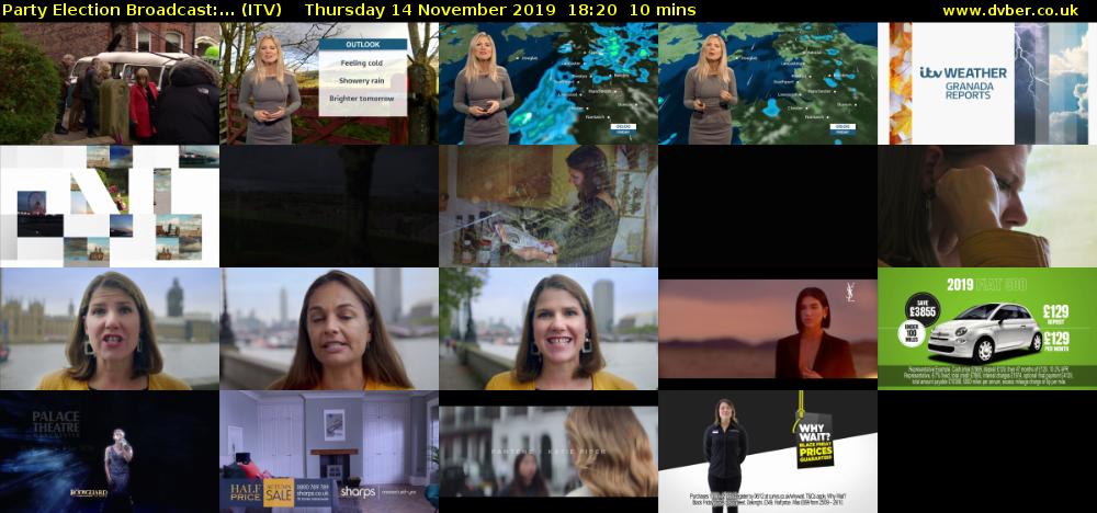 Party Election Broadcast:... (ITV) Thursday 14 November 2019 18:20 - 18:30