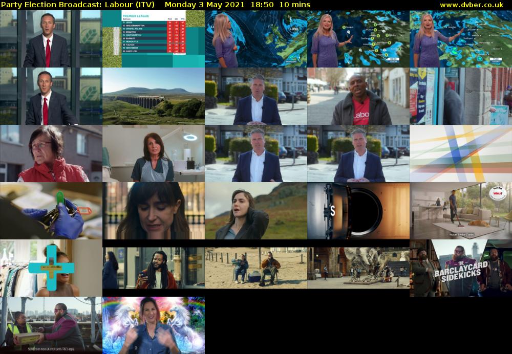 Party Election Broadcast: Labour (ITV) Monday 3 May 2021 18:50 - 19:00