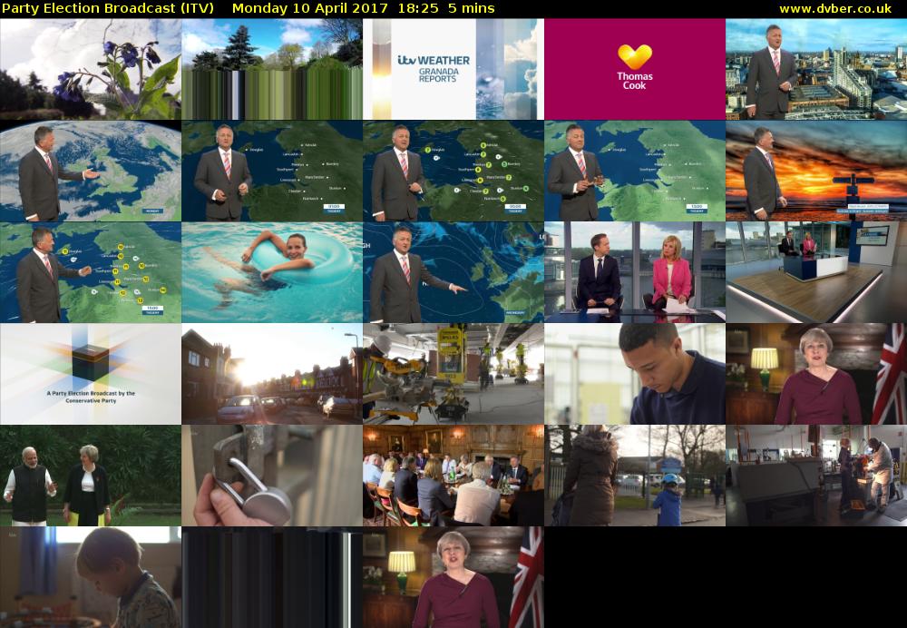Party Election Broadcast (ITV) Monday 10 April 2017 18:25 - 18:30