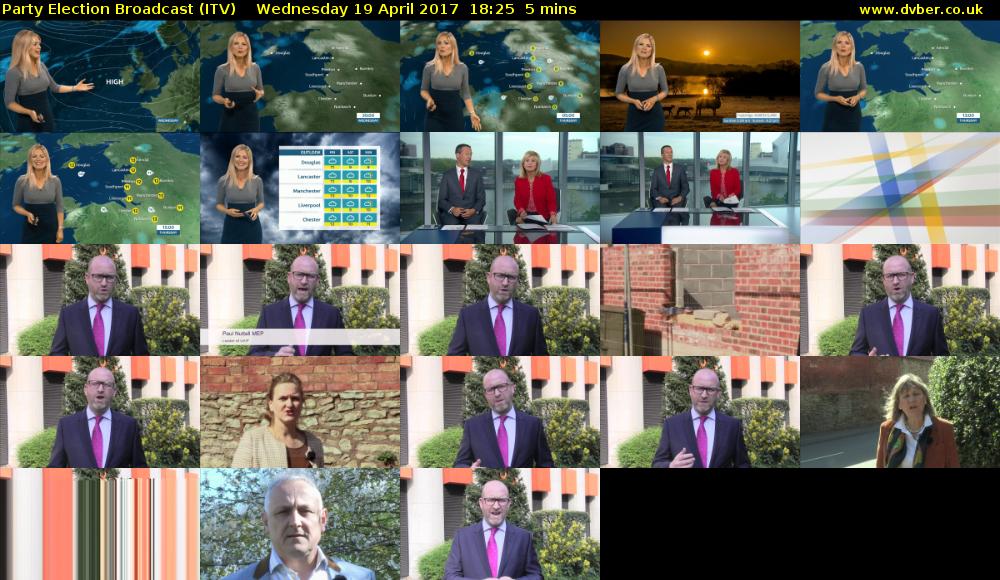 Party Election Broadcast (ITV) Wednesday 19 April 2017 18:25 - 18:30