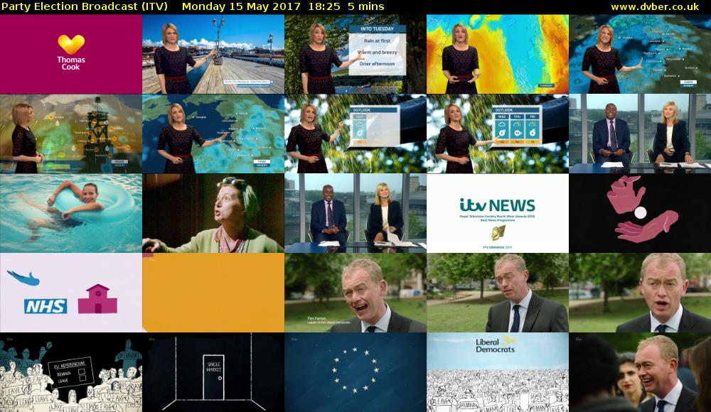 Party Election Broadcast (ITV) Monday 15 May 2017 18:25 - 18:30