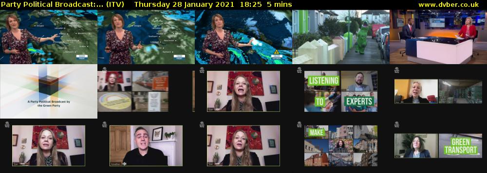 Party Political Broadcast:... (ITV) Thursday 28 January 2021 18:25 - 18:30