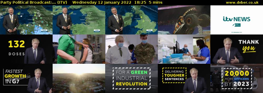 Party Political Broadcast:... (ITV) Wednesday 12 January 2022 18:25 - 18:30