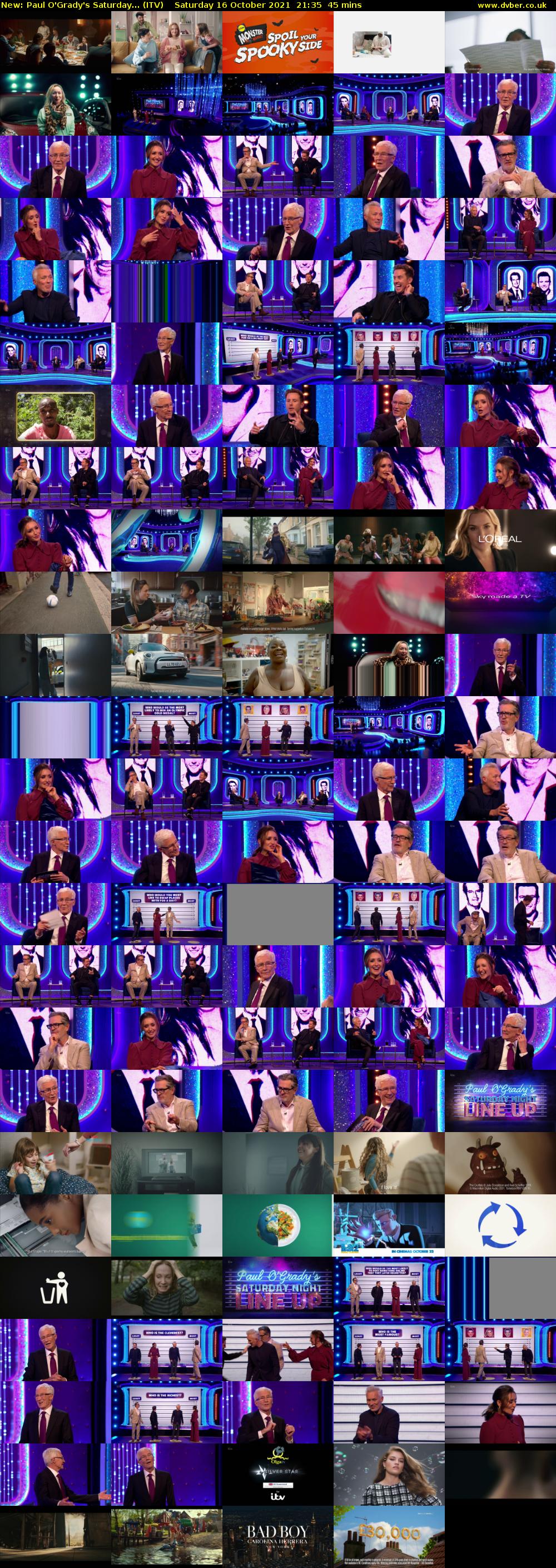 Paul O'Grady's Saturday... (ITV) Saturday 16 October 2021 21:35 - 22:20