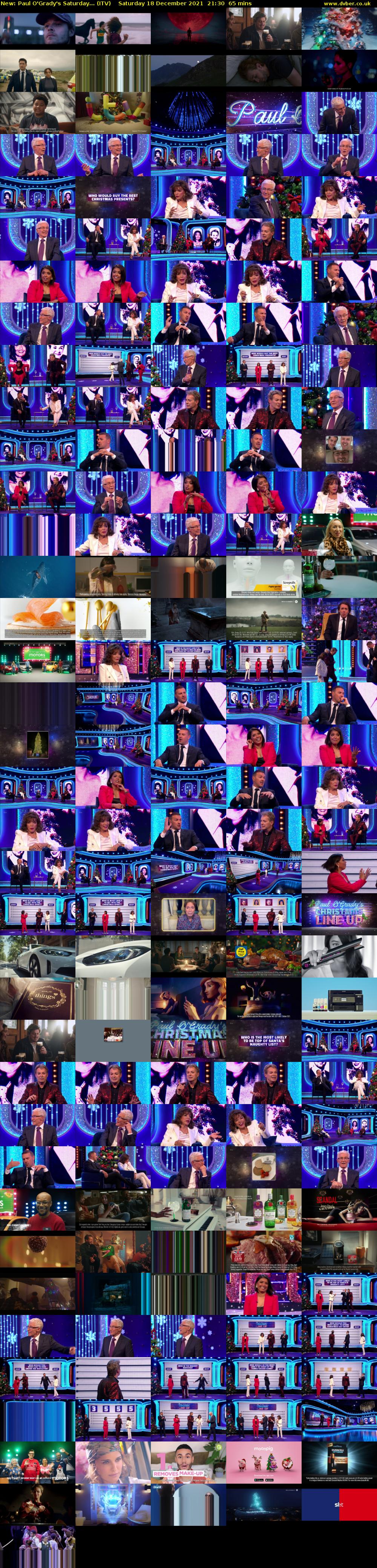 Paul O'Grady's Saturday... (ITV) Saturday 18 December 2021 21:30 - 22:35