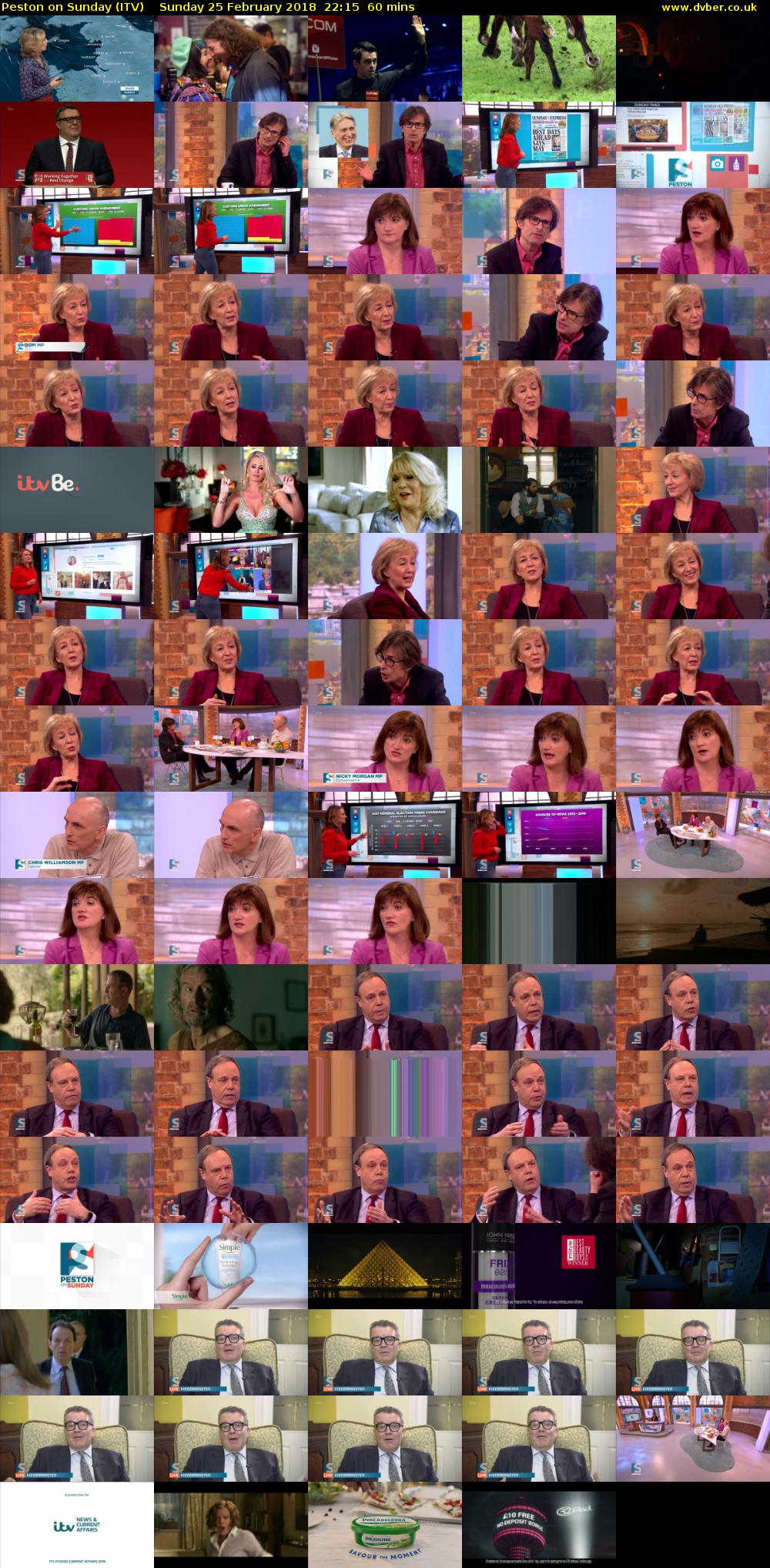 Peston on Sunday (ITV) Sunday 25 February 2018 22:15 - 23:15