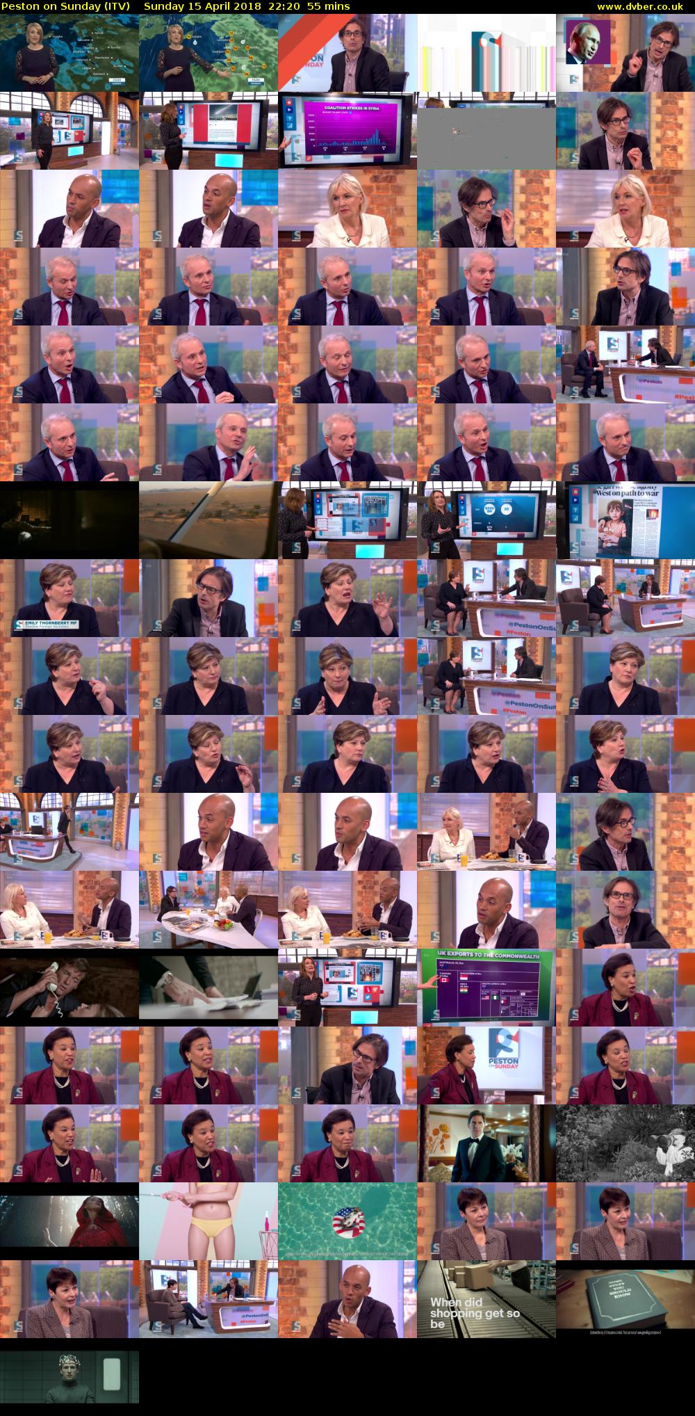Peston on Sunday (ITV) Sunday 15 April 2018 22:20 - 23:15
