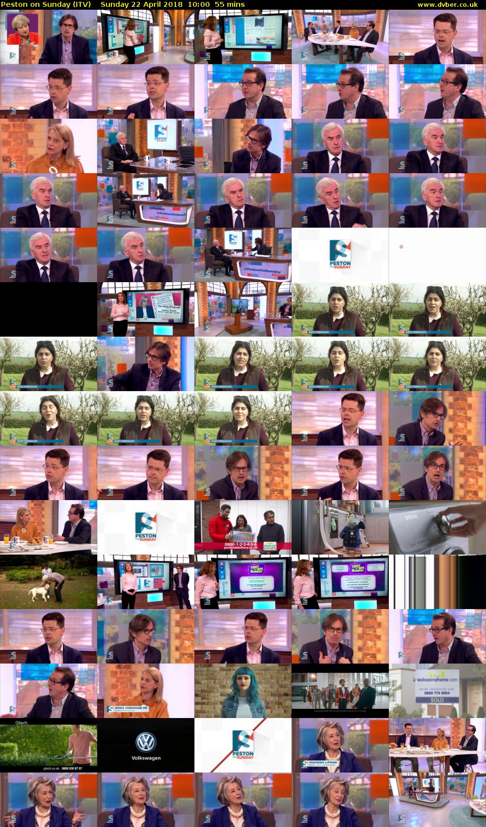 Peston on Sunday (ITV) Sunday 22 April 2018 10:00 - 10:55