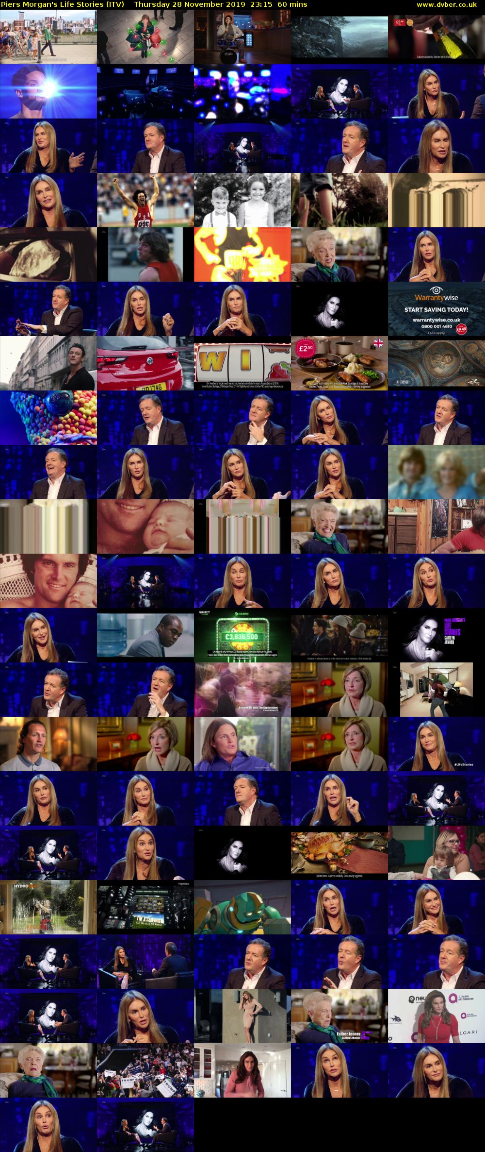 Piers Morgan's Life Stories (ITV) Thursday 28 November 2019 23:15 - 00:15
