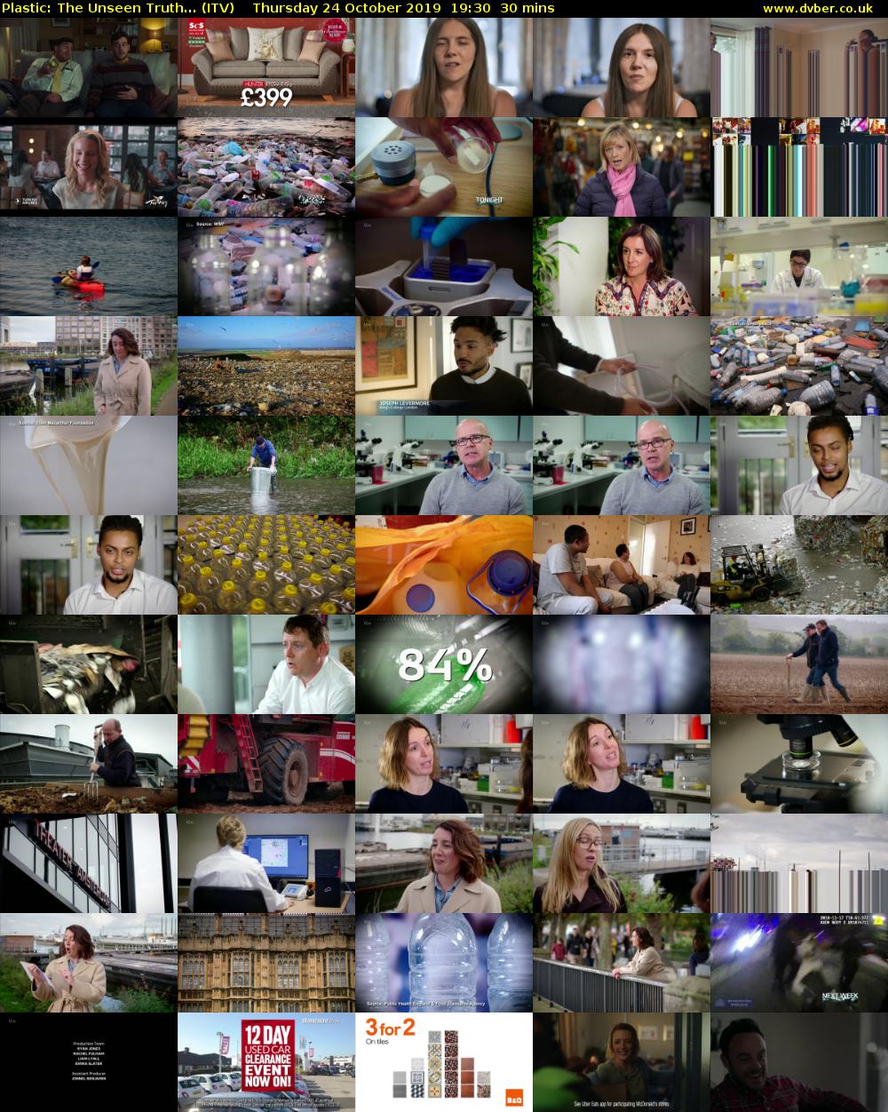 Plastic: The Unseen Truth... (ITV) Thursday 24 October 2019 19:30 - 20:00